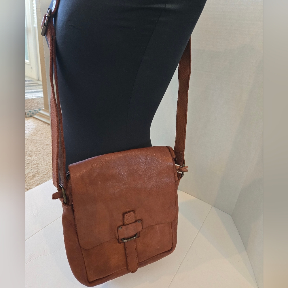 Brown Leather Tote Purse Bag Crossbody Harbour 2nd Anchor Charm